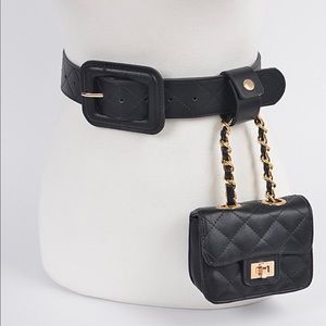 Waist bag w/ mini detachable handbag with chain